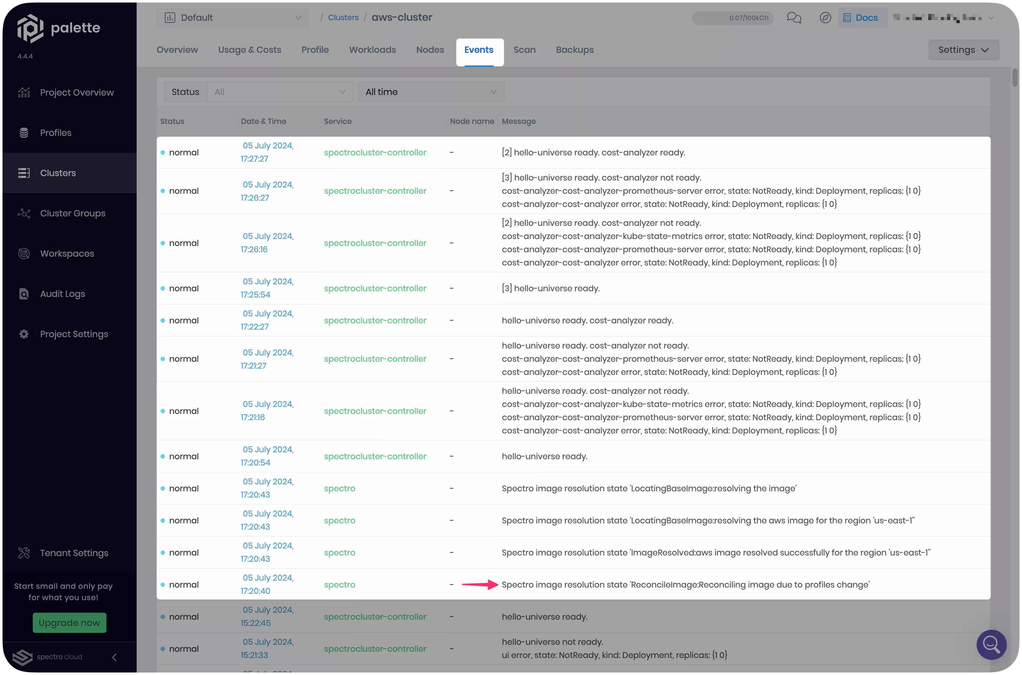 Image that shows the cluster profile reconciliation behavior